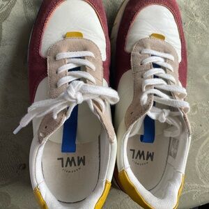 Madewell Red and White Sneakers with Retro Design